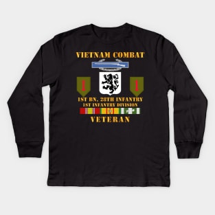 Vietnam Combat Infantry Veteran w 1st Bn 28th Inf 1st Inf Div - Hat Kids Long Sleeve T-Shirt